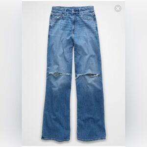 AE Dreamy Drape Stretch Curvy Super High-Waisted Baggy Wide-Leg Jean